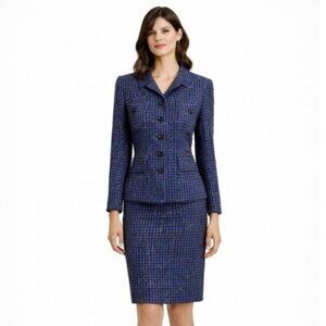Carlisle Vintage Tweed Two Piece Skirt Suit Set